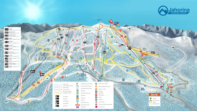 Mapa skijališta na Jahorini