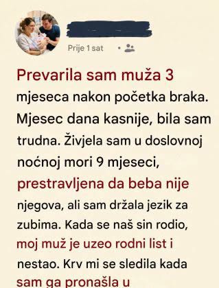 Ispovest žene koja je priznala prevaru: Reakcija njenog supruga nakon porođaja promenila je sve - featured image